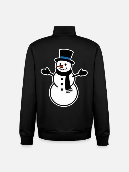 Snowman - Unisex Organic Zip Sweatshirt by Stanley/Stella - black