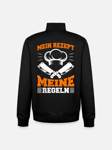 Chef MY RECIPE MY RULES Fun - Unisex Organic Zip Sweatshirt by Stanley/Stella - black