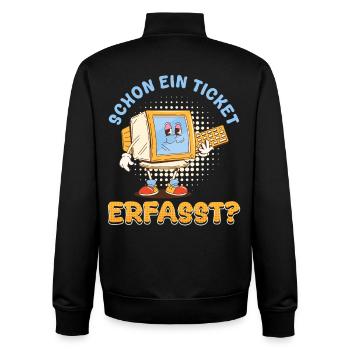 IT Support ALREADY A TICKET CAPTURED Funny - Unisex Organic Zip Sweatshirt by Stanley/Stella - black - Back - AI Model Male 185 light (185cm)