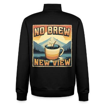 Kaffeeentzug Ex-Kaffeetrinker No Brew New View - Unisex Organic Zip Sweatshirt von Stanley/Stella - Schwarz - Hinten - AI Model Male 185 light (185cm)