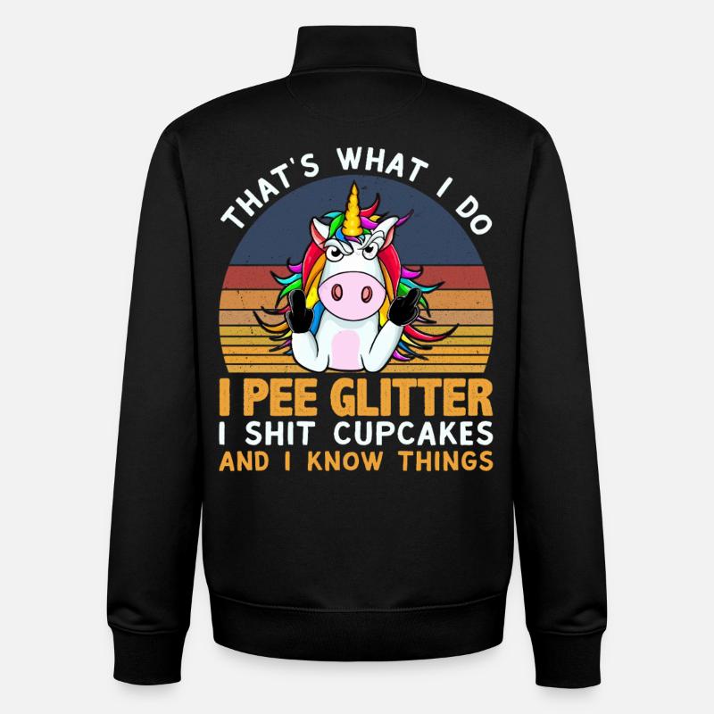 Licorne - Sweat zippé unisexe en coton bio Stanley/Stella - noir