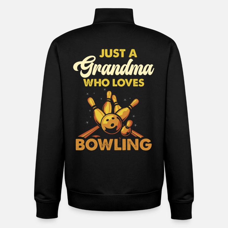 Bowling Oma Liebt Bowling - Unisex Organic Zip Sweatshirt von Stanley/Stella - Schwarz