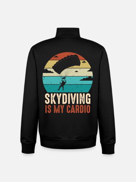 Skydiving Cardio Retro Sunset - Unisex Organic Zip Sweatshirt von Stanley/Stella - Schwarz