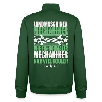 Agricultural machinery mechanic - Unisex Organic Zip Sweatshirt by Stanley/Stella - bottle green - Back - AI Model Male 185 dark (185cm)