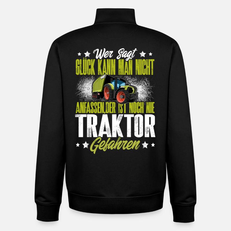 Tractor Farmer - Unisex Organic Zip Sweatshirt by Stanley/Stella - black