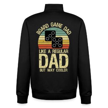 board game dad Board gamer father Board games - Unisex Organic Zip Sweatshirt by Stanley/Stella - black - Back - AI Model Male 185 light (185cm)