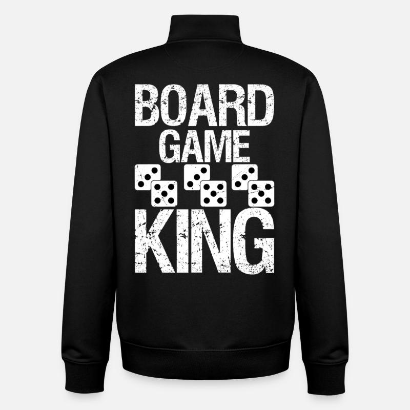 Roi des jeux de société - Sweat zippé unisexe en coton bio Stanley/Stella - noir