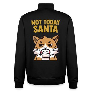 Humour Chat Pas Aujourd’hui Père Noël Drôle - Sweat zippé unisexe en coton bio Stanley/Stella - noir - Dos - AI Model Male 185 light (185cm)