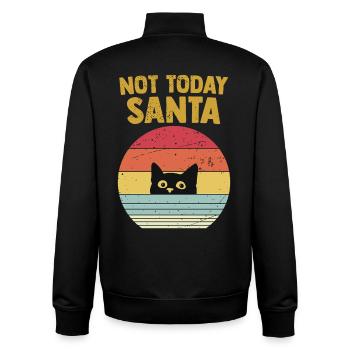 C'est Pas Aujourd'hui Noël Cadeau Humour Chat - Sweat zippé unisexe en coton bio Stanley/Stella - noir - Dos - AI Model Male 185 light (185cm)