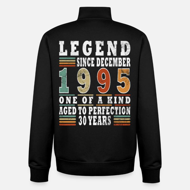 Décembre 1995 - Sweat zippé unisexe en coton bio Stanley/Stella - noir