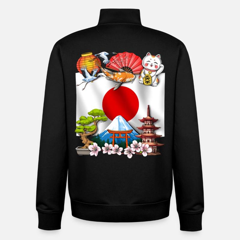 Japon - Sweat zippé unisexe en coton bio Stanley/Stella - noir