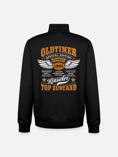 Oldtimer December 1965 | Birthday Gift - Unisex Organic Zip Sweatshirt by Stanley/Stella - black