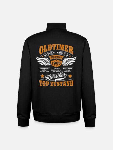 Oldtimer November 1965 | Birthday Gift - Unisex Organic Zip Sweatshirt by Stanley/Stella - black