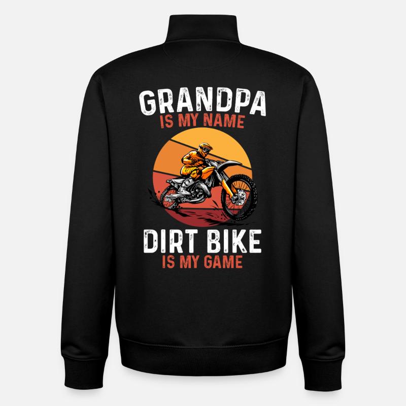 Jeu de motocross de grand-père - Sweat zippé unisexe en coton bio Stanley/Stella - noir