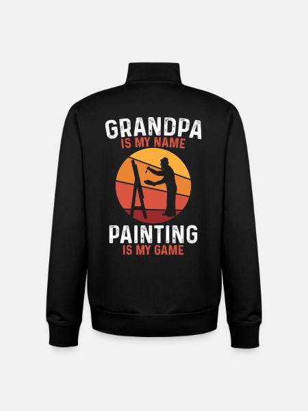 Grandfather Painting Game - Unisex Organic Zip Sweatshirt by Stanley/Stella - black