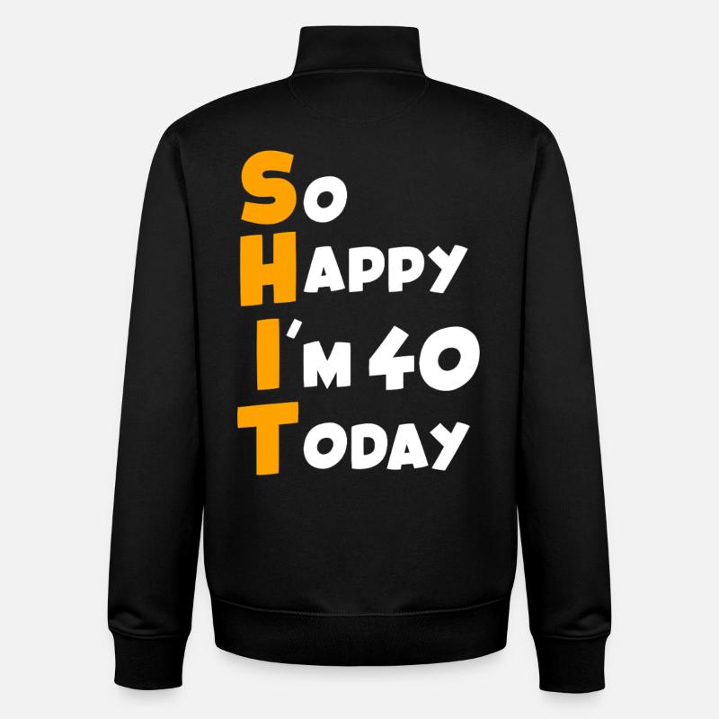 40 ans, j’ai 40 ans aujourd’hui - Sweat zippé unisexe en coton bio Stanley/Stella - noir