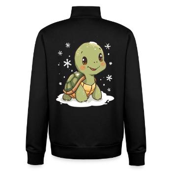 Winterliche Schildkröte im Schnee - Unisex Organic Zip Sweatshirt von Stanley/Stella - Schwarz - Hinten - AI Model Male 185 light (185cm)