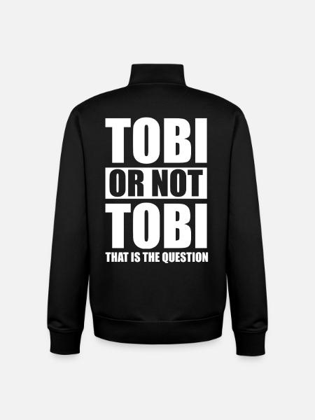 Tobi or not Tobi - Unisex Organic Zip Sweatshirt by Stanley/Stella - black