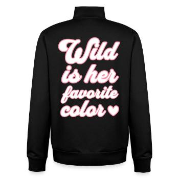 Wild Is Her Favorite Color - Unisex Organic Zip Sweatshirt by Stanley/Stella - black - Back - AI Model Male 185 light (185cm)