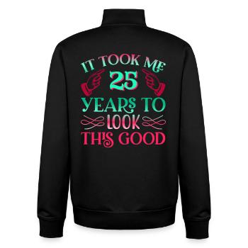 It took 25 years to look so good - Unisex Organic Zip Sweatshirt by Stanley/Stella - black - Back - AI Model Male 185 light (185cm)