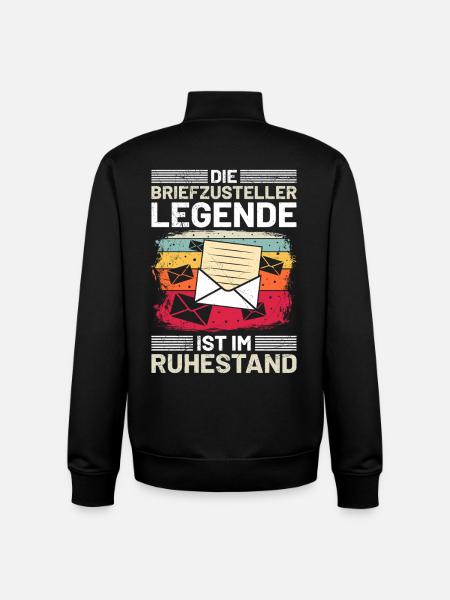 Postman THE RETIRED DELIVERY LEGEND - Unisex Organic Zip Sweatshirt by Stanley/Stella - black