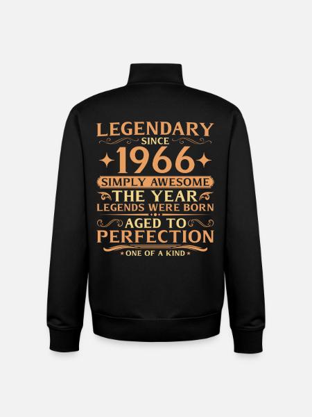60e anniversaire de Legends 1966 - Sweat zippé unisexe en coton bio Stanley/Stella - noir