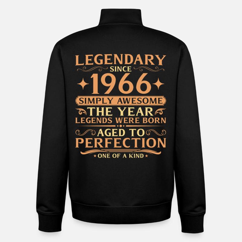 60e anniversaire de Legends 1966 - Sweat zippé unisexe en coton bio Stanley/Stella - noir