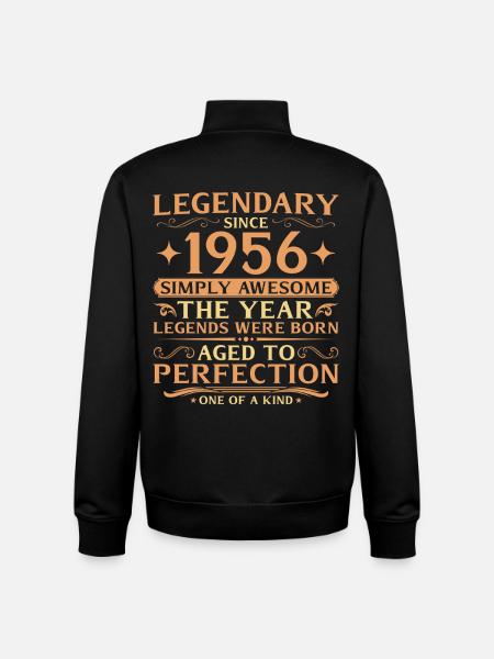 70th Birthday Vintage of Legends 1956 - Unisex Organic Zip Sweatshirt by Stanley/Stella - black