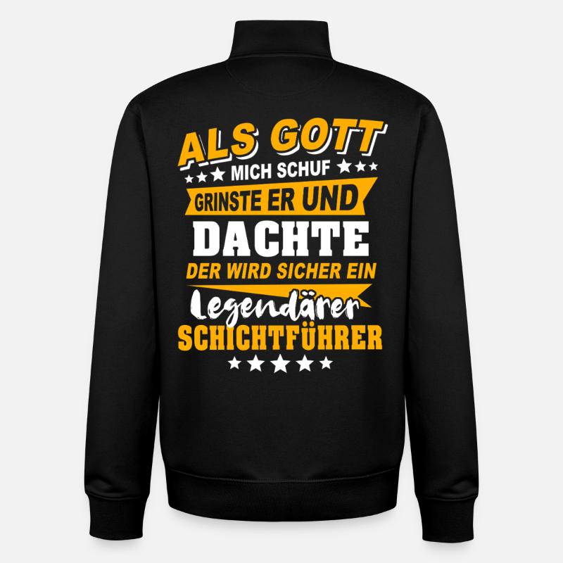 Dictons du chef d’équipe - Sweat zippé unisexe en coton bio Stanley/Stella - noir