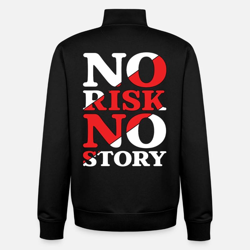 No Risk No Story - Unisex Organic Zip Sweatshirt by Stanley/Stella - black