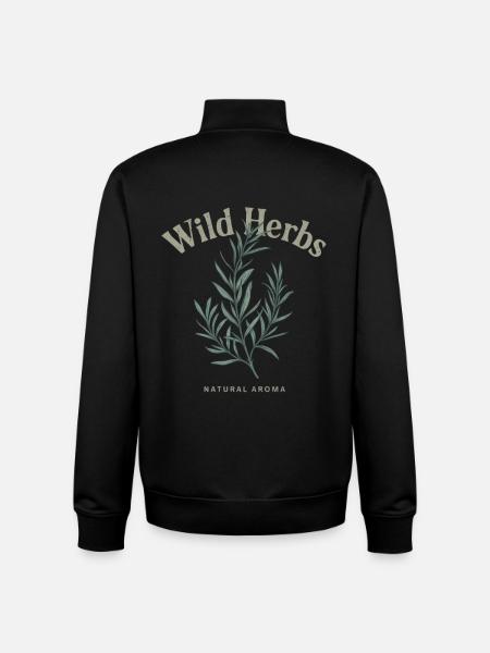 Wild Herbs – Natural Herbs - Unisex Organic Zip Sweatshirt by Stanley/Stella - black