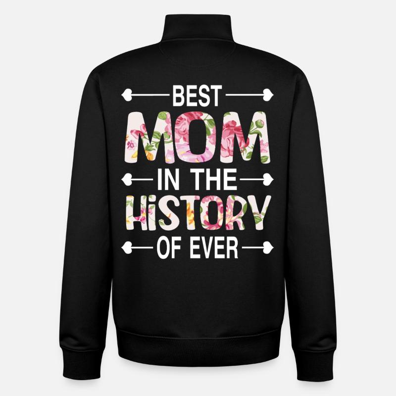 Maman Maman - Sweat zippé unisexe en coton bio Stanley/Stella - noir