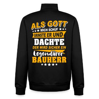 Dictons des bâtisseurs - Sweat zippé unisexe en coton bio Stanley/Stella - noir - Dos - AI Model Male 185 light (185cm)