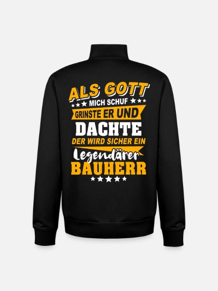 Builder Sayings - Unisex Organic Zip Sweatshirt by Stanley/Stella - black