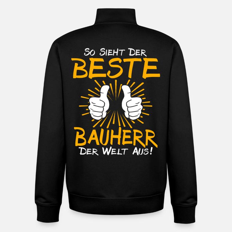 Bauherr Geschenkidee - Unisex Organic Zip Sweatshirt von Stanley/Stella - Schwarz