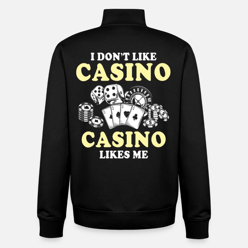 Joueurs de casino casino - Sweat zippé unisexe en coton bio Stanley/Stella - noir