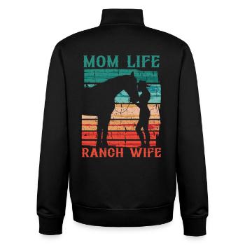 Wife of a farmer Mother - Unisex Organic Zip Sweatshirt by Stanley/Stella - black - Back - AI Model Male 185 light (185cm)