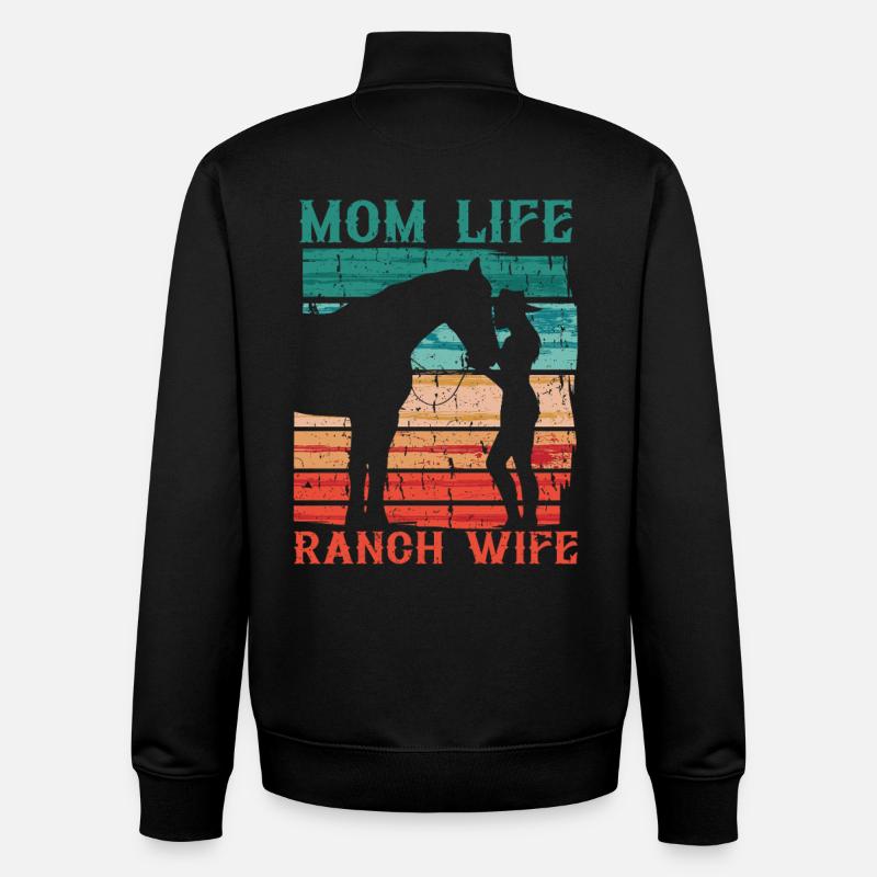 Ehefrau eines Bauern Mutter - Unisex Organic Zip Sweatshirt von Stanley/Stella - Schwarz