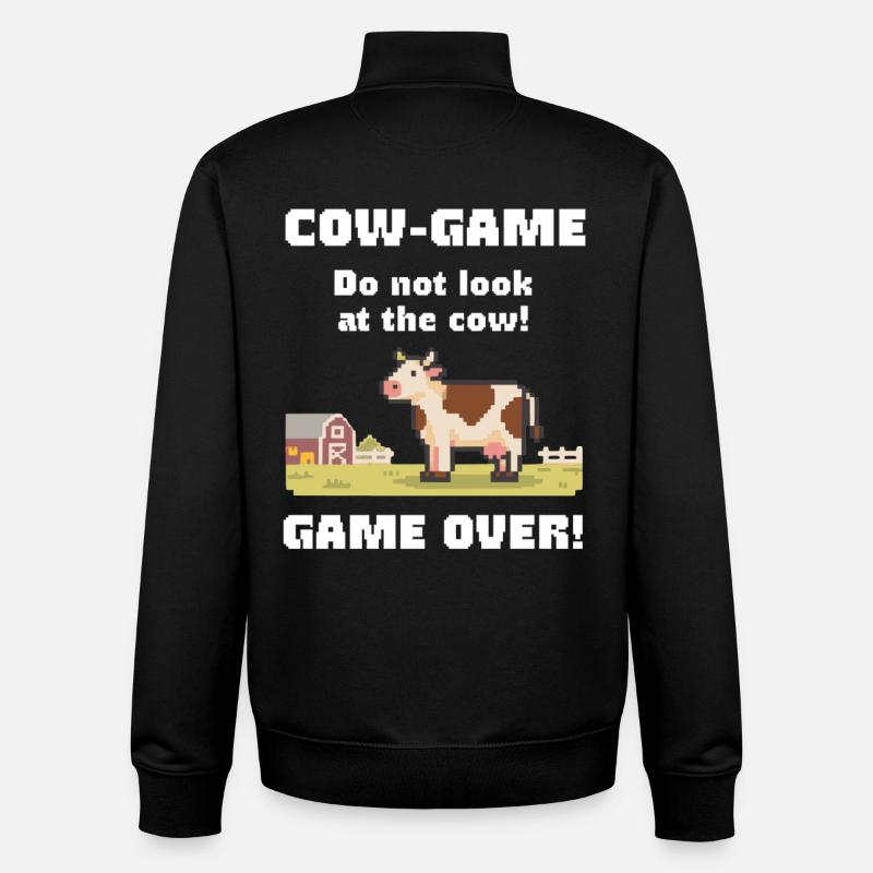 Jeu de Vaches Vaches Rétro - Sweat zippé unisexe en coton bio Stanley/Stella - noir