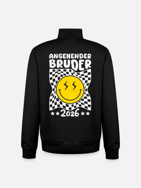 New Baby BUDDING BROTHER 2026 Funny - Unisex Organic Zip Sweatshirt by Stanley/Stella - black