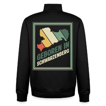Born in Schwarzenberg - Unisex Organic Zip Sweatshirt by Stanley/Stella - black - Back - AI Model Male 185 light (185cm)