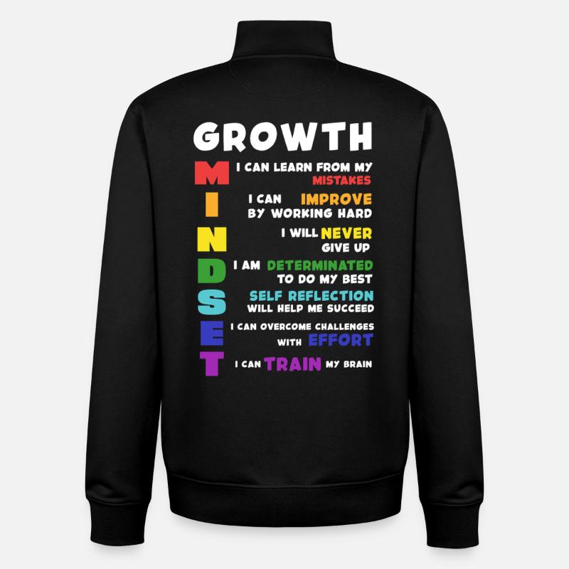 Growth Mindset Acronym Poster - Sweat zippé unisexe en coton bio Stanley/Stella - noir