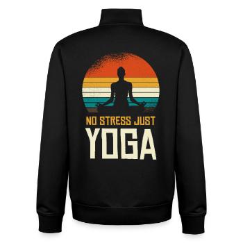 No Stress Just Yoga Retro Silhouette - Unisex Organic Zip Sweatshirt by Stanley/Stella - black - Back - AI Model Male 185 light (185cm)