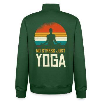 No Stress Just Yoga Retro Silhouette - Unisex Organic Zip Sweatshirt by Stanley/Stella - bottle green - Back - AI Model Male 185 dark (185cm)
