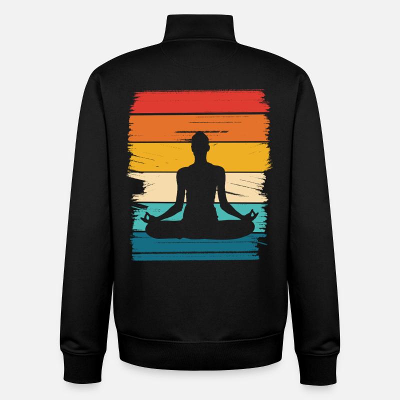Regenbogen Lotus Meditation - Unisex Organic Zip Sweatshirt von Stanley/Stella - Schwarz