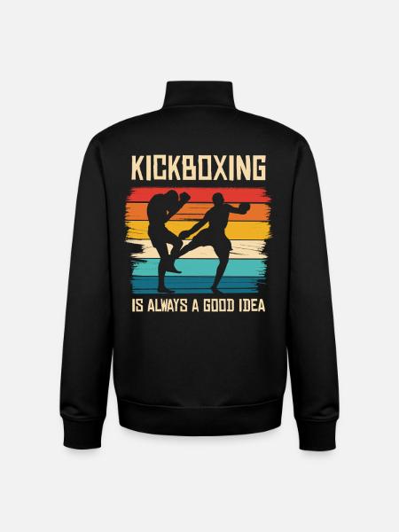 Kickboxing in rainbow style - Unisex Organic Zip Sweatshirt by Stanley/Stella - black