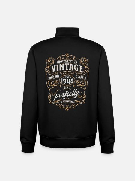 80th birthday 1946 - Unisex Organic Zip Sweatshirt by Stanley/Stella - black
