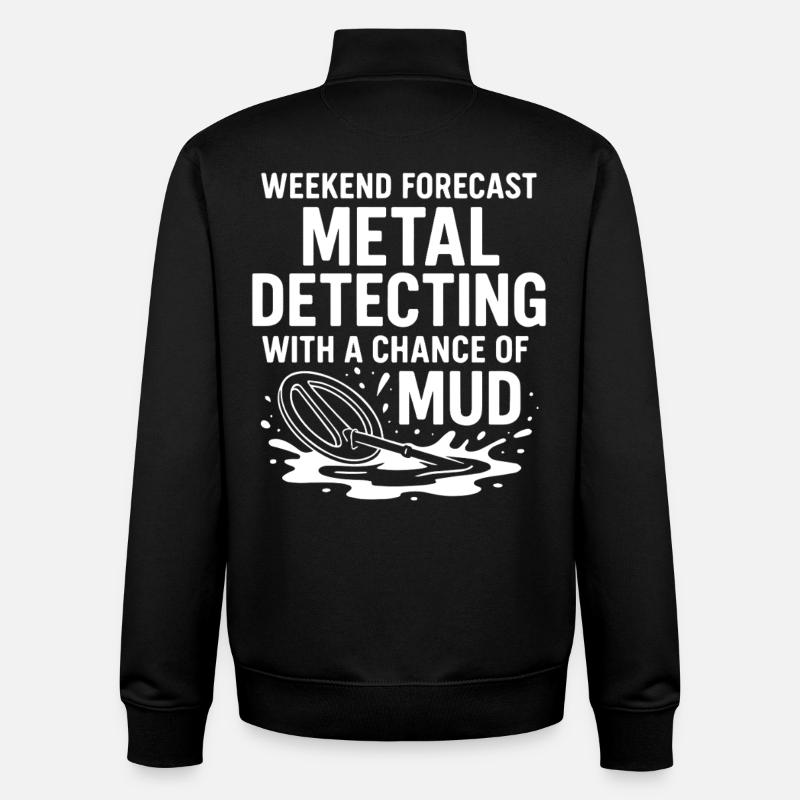 Wochenendvorhersage Metallerkennung Spaß - Unisex Organic Zip Sweatshirt von Stanley/Stella - Schwarz
