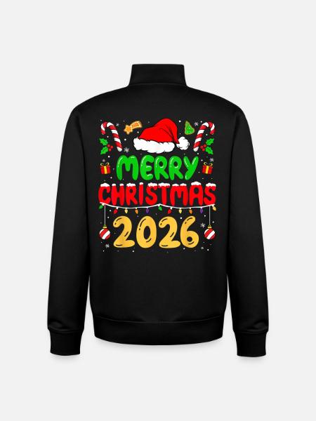Merry Christmas 2026 - Unisex Organic Zip Sweatshirt by Stanley/Stella - black