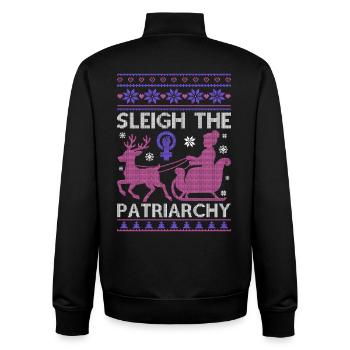 Sleigh Le Patriarcat - Sweat zippé unisexe en coton bio Stanley/Stella - noir - Dos - AI Model Male 185 light (185cm)